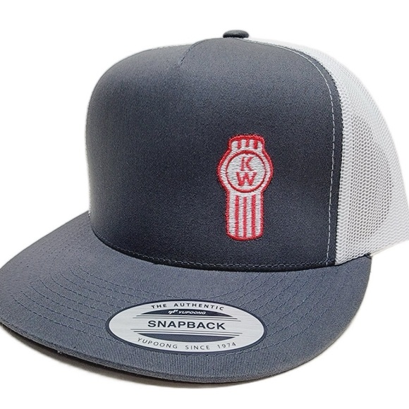 K W Kenworth Mesh Adjustable Flat Bill Trucker… - Picture 1 of 5